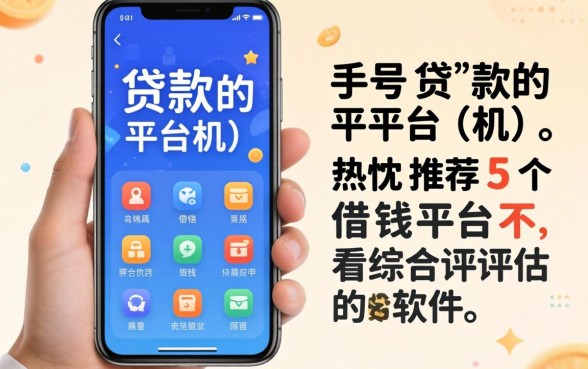凭手机号贷款的平台机，热忱推荐5个借钱平台不看综合评估的软件