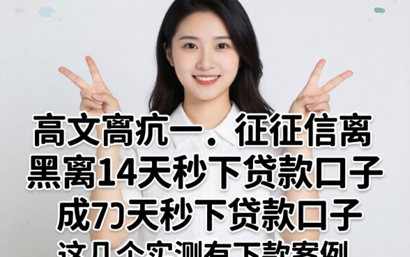 无视征信黑户14天秒下贷款口子，这几个实测有下款案例