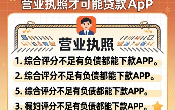 凭营业执照就能贷款的app,胪列五个综合评分不足有负债都能下款app