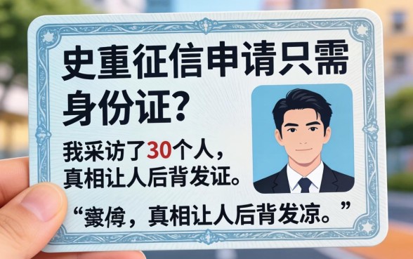不查征信申请只需身份证？我采访了30个人，真相让人后背发凉