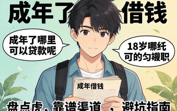 刚满18岁想借钱?成年了哪里可以贷款呢?盘点靠谱渠道与避坑指南