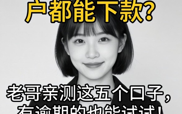 2026年黑白户都能下款？老哥亲测这五个口子，有逾期的也能试试！