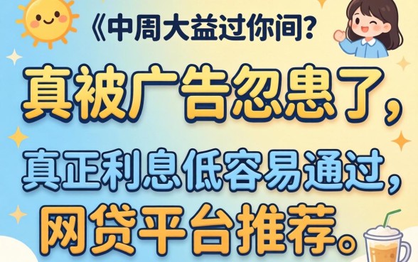 别被广告忽悠了：真正利息低容易通过的网贷平台推荐