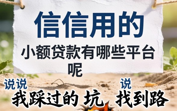 不查信用的小额贷款有哪些平台呢？说说我踩过的坑和找到的路