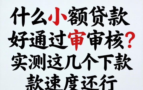 什么小额贷款好通过审核？实测这几个下款速度还行