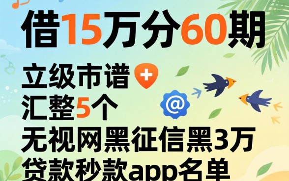 哪里可以借15万分60期,汇整5个无视网黑征信黑3万贷款秒款app名单