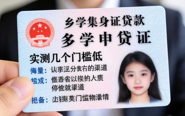 个人身份证贷款如何申请的？实测几个门槛低的渠道