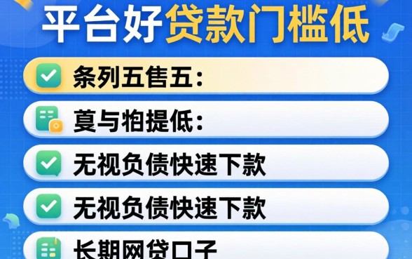 哪个平台好贷款门槛低，条列五个无视负债快速下款长期网贷的口子
