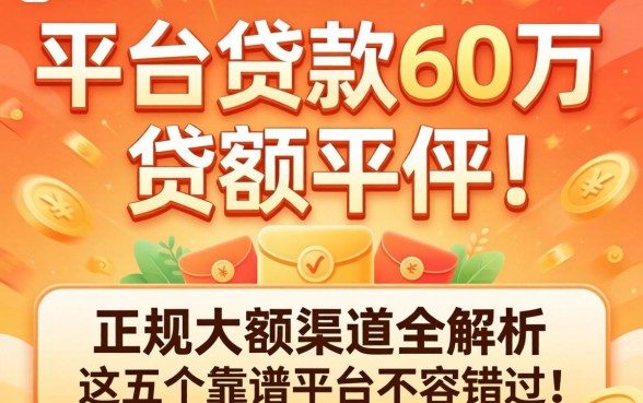 哪个平台可以贷款60万？正规大额渠道全解析，这五个靠谱平台不容错过