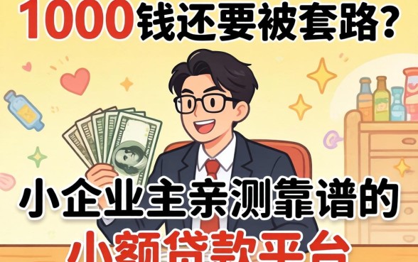 借1000块钱还要被套路?小企业主亲测靠谱的小额贷款平台