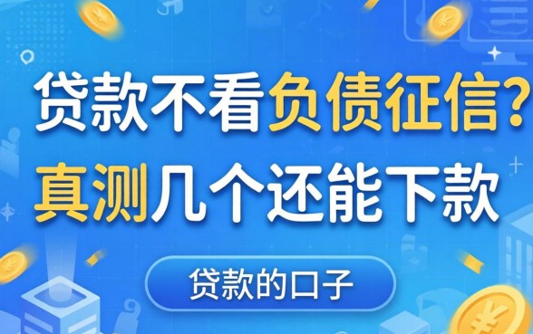 哪些贷款不看负债的征信？实测几个还能下款的口子