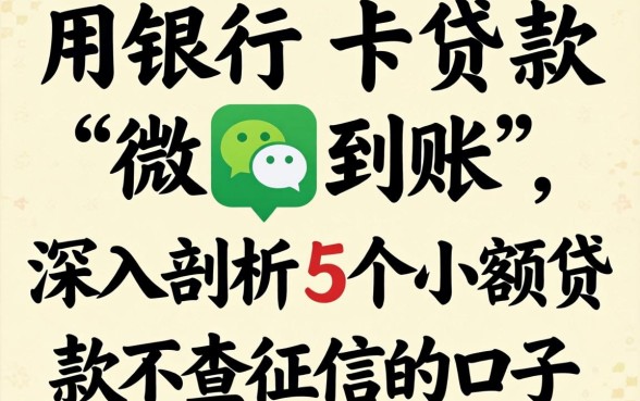 不用银行卡贷款微信到账,深入剖析5个小额贷款不查征信的口子
