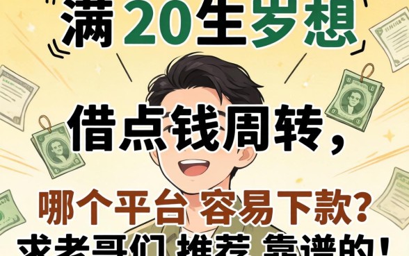 刚满20岁想借点钱周转，哪个平台容易下款？求老哥们推荐靠谱的！
