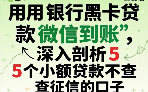 不用银行卡贷款微信到账,深入剖析5个小额贷款不查征信的口子