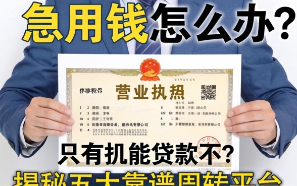 做生意急用钱怎么办?只有营业执照能贷款不?揭秘五大靠谱周转平台