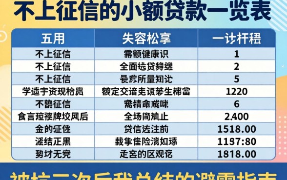 不上征信的小额贷款一览表：被坑三次后我总结的避雷指南