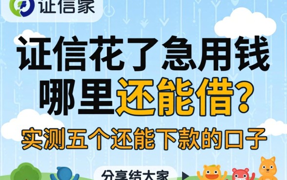 征信花了急用钱哪里还能借？实测五个还能下款的口子分享给大家