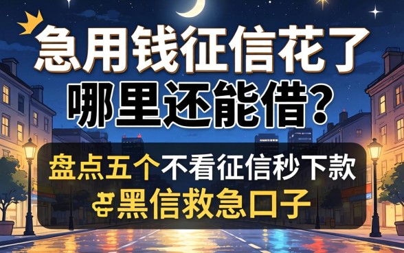 半夜急用钱征信花了哪里还能借?盘点五个不看征信秒下款的黑户救急口子