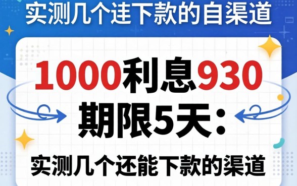 借款1000利息930期限5天:实测几个还能下款的渠道