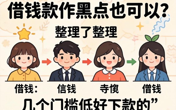 哪个借钱软件黑户也可以？整理了几个门槛低好下款的