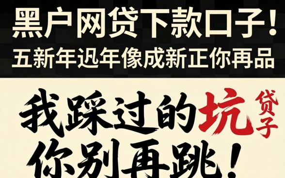 2026年最新黑户网贷下款口子:我踩过的坑你别再跳