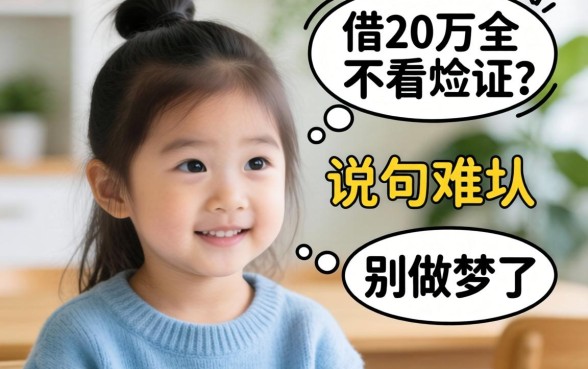 什么软件可以借20万不看征信？说句难听的，别做梦了