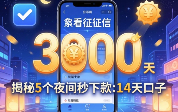 借3000不看征信的平台有哪些软件,揭秘5个夜间秒下款的14天口子