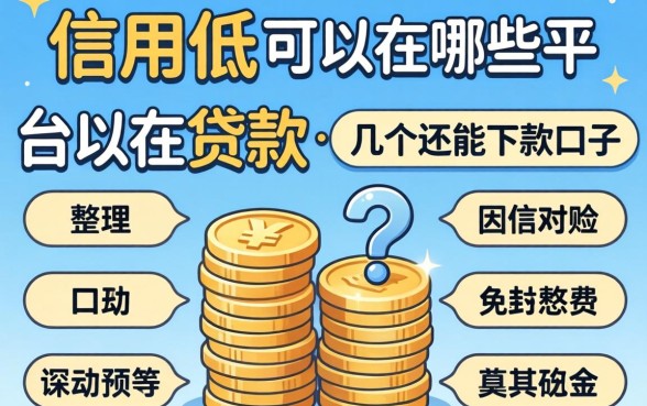 信用低可以在哪些平台可以贷款？整理了几个还能下款的口子
