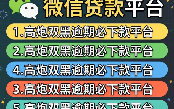 qq微信贷款平台，条列5个高炮双黑逾期必下款平台