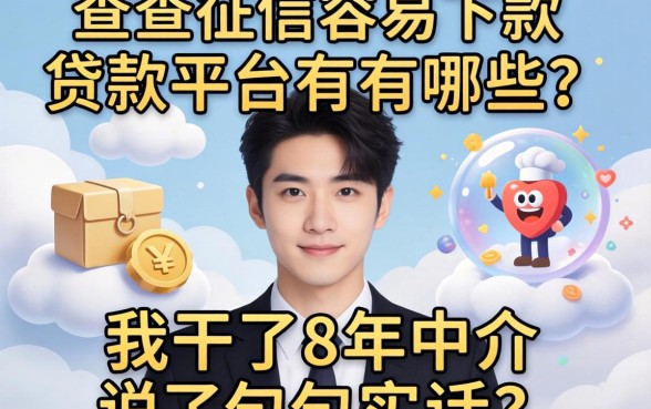 不查征信容易下款的贷款平台有哪些?我干了8年中介说几句实话
