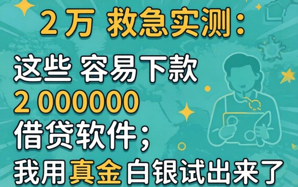 借2万救急实测:这些容易下款20000的借贷软件,我用真金白银试出来了
