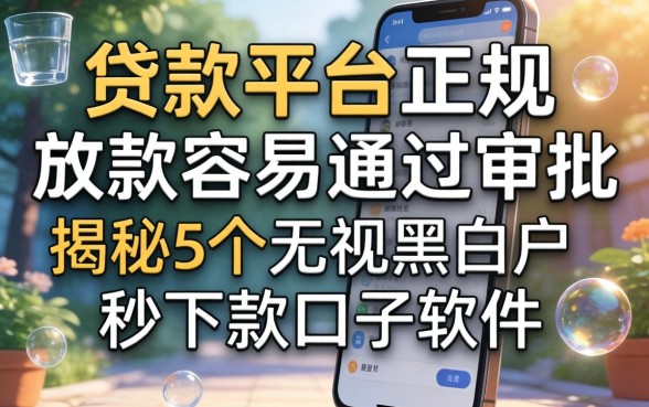 什么贷款平台正规放款容易通过审批,揭秘5个无视黑白户秒下款口子软件