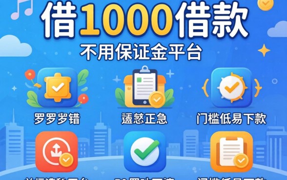 急借1000借款不用保证金的平台，罗列5个门槛低易下款平台