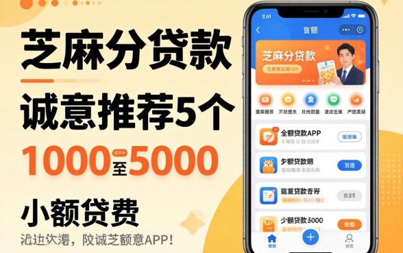 低芝麻分贷款,诚意推荐5个1000至5000的小额贷款app