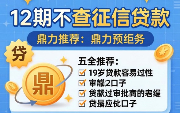 分12期不查征信的贷款,鼎力推荐五个19岁贷款容易过审批的口子