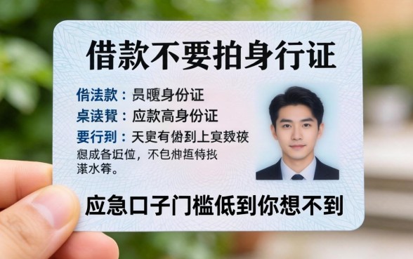 哪个借款不要拍身份证？这几款应急口子门槛低到你想不到