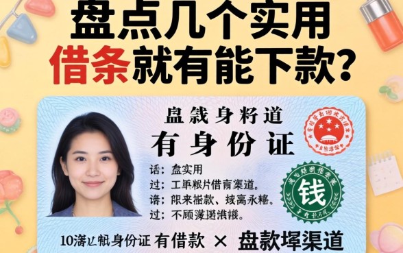 借钱有身份证有借条就能下款？盘点几个实用的借款渠道