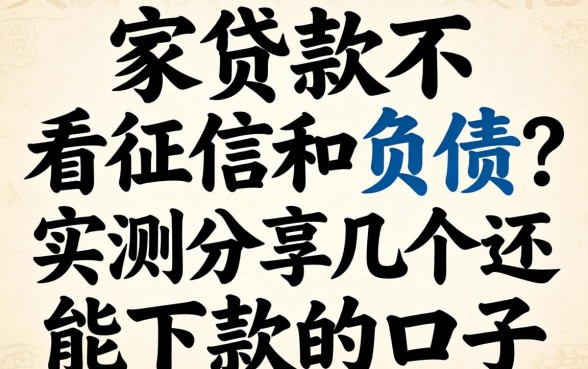 哪家贷款不看征信和负债?实测分享几个还能下款的口子