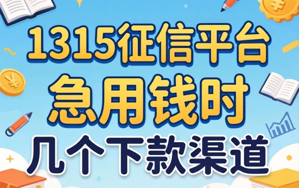 11315征信平台:急用钱时的几个下款渠道分享