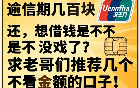 信用卡逾期几百块没还,想借钱是不是没戏了?求老哥们推荐几个不看金额的口子!
