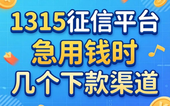 11315征信平台:急用钱时的几个下款渠道分享