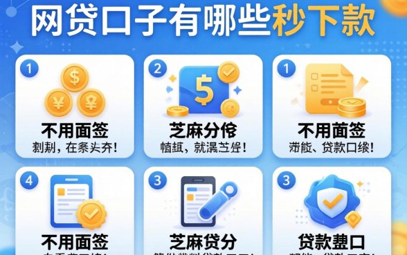 新出的网贷口子有哪些秒下款，详细阐述五个不用面签和芝麻分的贷款口子