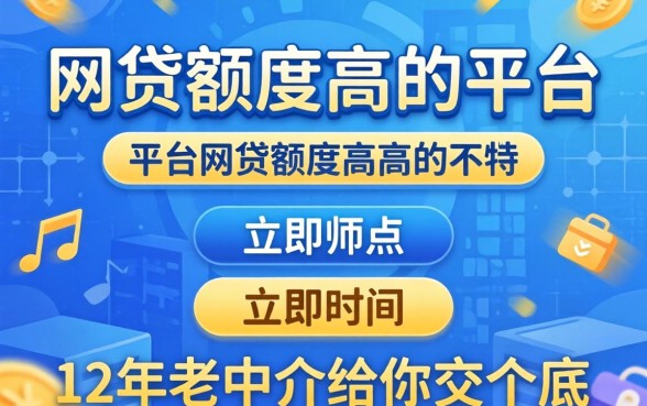 哪些网贷额度高的平台有哪些？12年老中介给你交个底