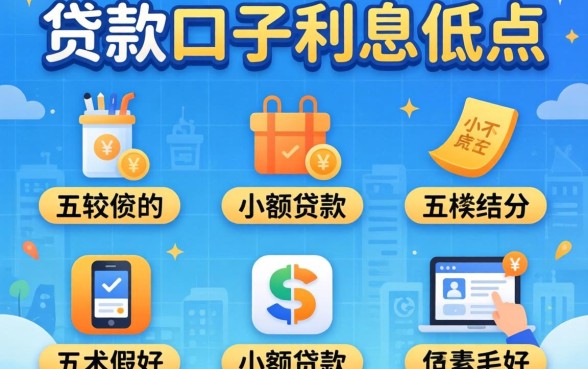 哪些贷款口子利息低点，概括五个比较好的小额贷款软件