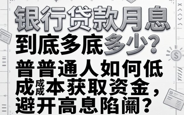 2026银行贷款月息到底多少？普通人如何低成本获取资金，避开高息陷阱？