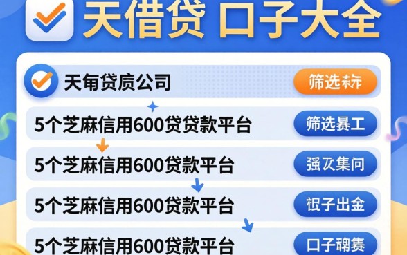 14天借贷的口子大全，筛选5个芝麻信用600贷款平台