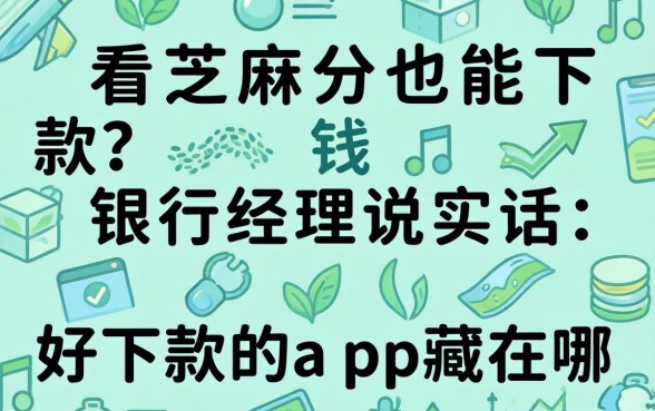 不看芝麻分也能下款？银行经理说实话：好下款的app藏在哪