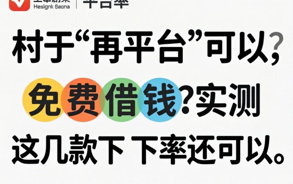 哪个平台可以免费借钱?实测这几款下款率还可以