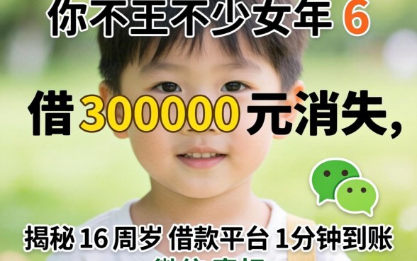 16岁少年借3000元消失，揭秘16周岁借款平台1分钟到账微信真相