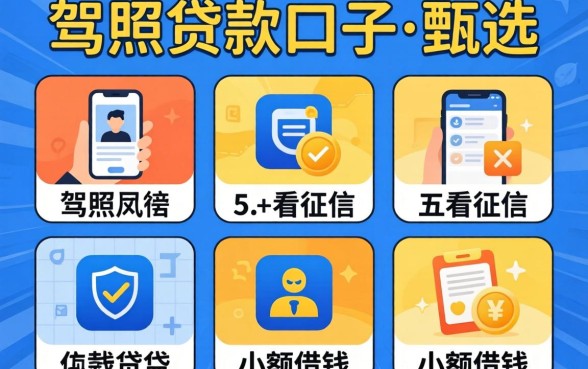 凭驾照贷款的口子，甄选五个不看征信小额借钱的软件